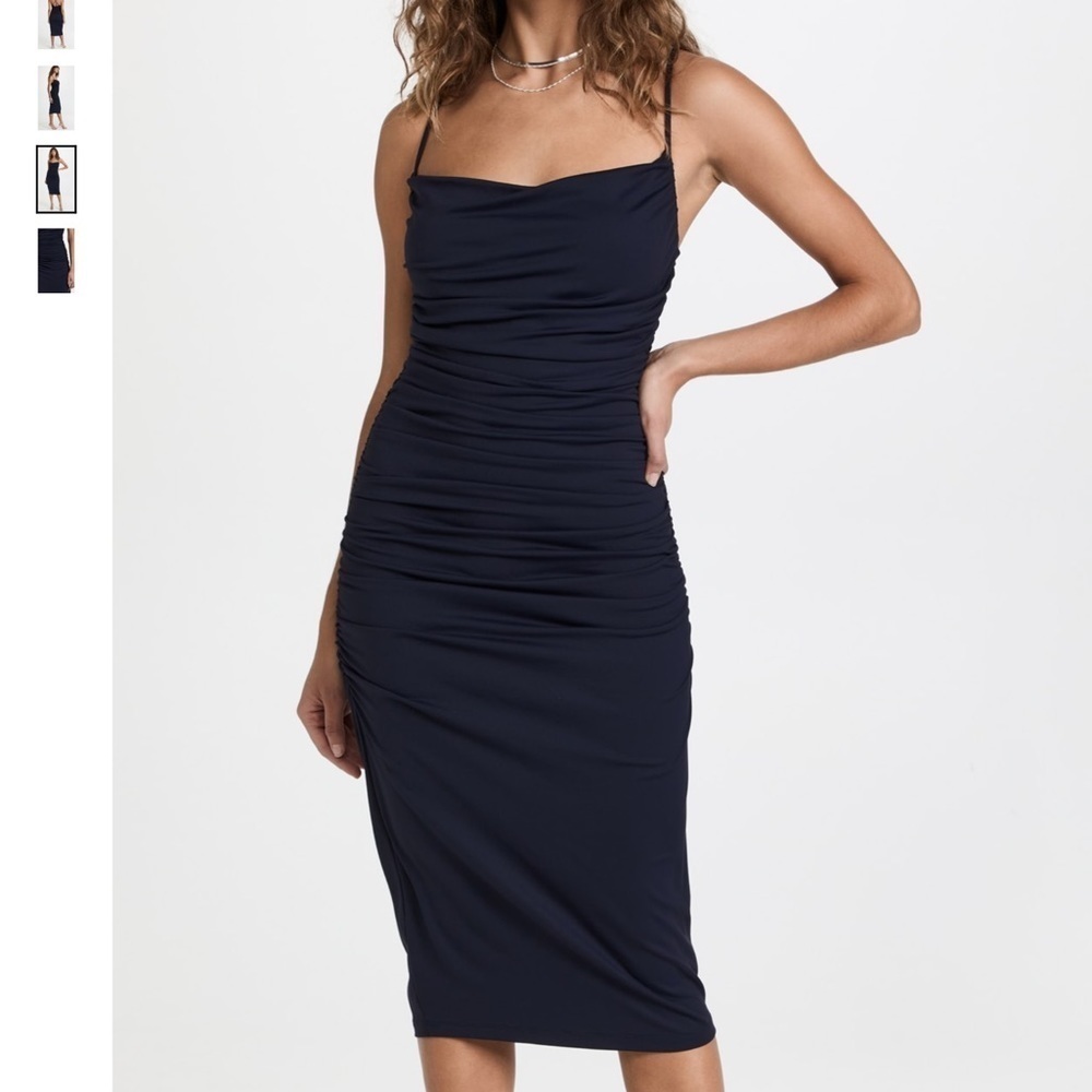 Susana Monaco Cowl Midi Dress in Blanched Almond Size M NIB